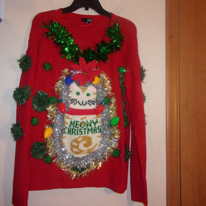 Cat's Meow Light Up Ugly Christmas Sweater XL Cat's Meow Light Up Ugly Christmas Sweater XL